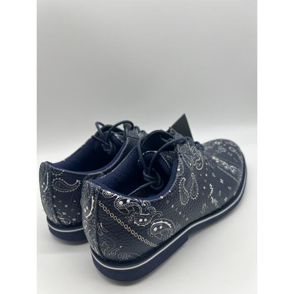 G/FORE Bandana Gallivanter Golf Shoes Navy Twilight Pebble Leather Size 7.5 - Picture 15 of 16